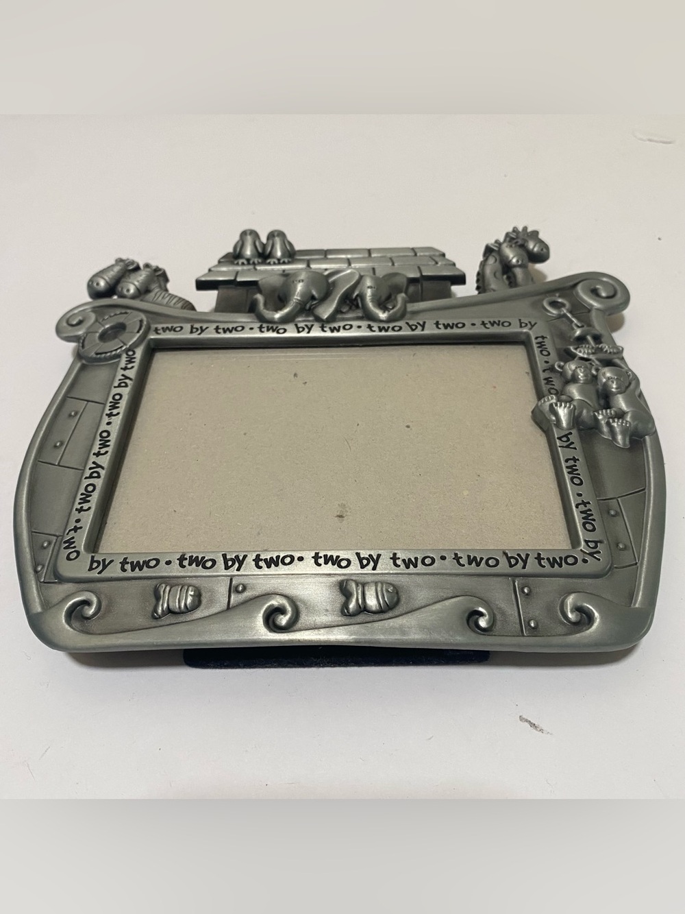 Malden Noah's Ark Pewter Picture Frame Baby Two By Two Elephant Giraffe Zebra